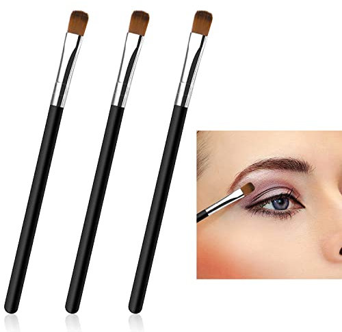 3Pcs Eye Brush Set – Makeup Brushes Eyeshadow Tools for Blending, Defining, Smudging, Shading. Perfect for Travel