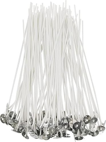 100pcs Baumwolle Kerzendochte 20cm Pre-gewachst für Kerzen Machen, Kerze DIY, Dicke Kerze Docht mit Basis
