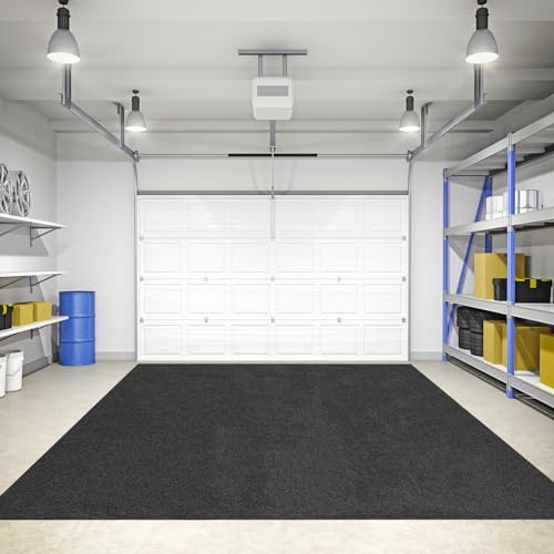 TANGZON Large Garage Floor Mat, Absorbent Oil Spill Parking Mat | 253 x 221 cm Washable Floor Protector, Waterproof Backing, Double-Sided Tape, for Garage Workshop Gym Patio