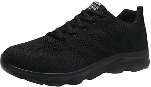 vejtmcc Zapatos de seguridad para mujer, sin cordones, ligeros, deportivos, con puntera de acero, cómodos, cojines de aire, transpirables, ligeros, para correr, color negro