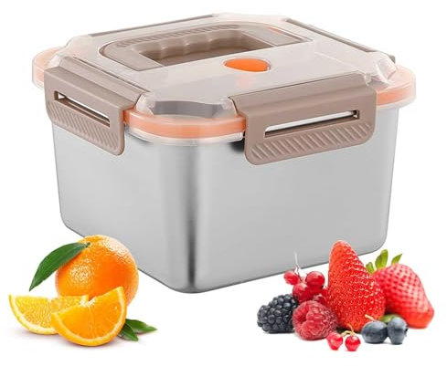 SHENGYIG Porta Pranzo Ermetico, Acciaio Inoss 316 Portapranzo Ufficio, 2000 ml Scatola Frutta Frigorifero, Scatola per Pranzo, Contenitore Pranzo, per Conservazione, Stoccaggio e Organizzazione