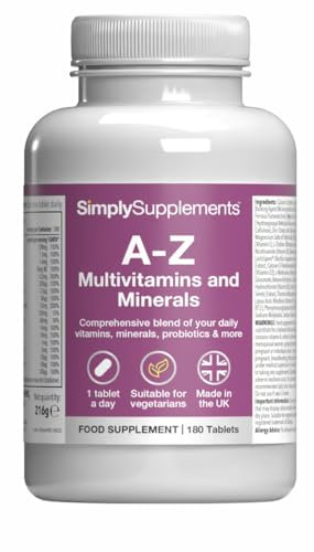 A to Z Multivitamins & Minerals | One-a-Day Tablet Supports General Health and Wellbeing | 360 Tablets = 12 Months’ Supply | Vegetarian Friendly | Manufactured in The UK