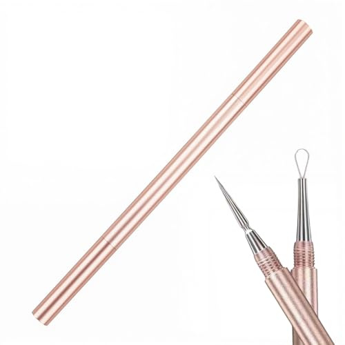 Extractor De Espinillas Portátil De Doble Cabezal - Extractor De Miliums - Extractor De Granos - Lanceta De Acero Inoxidable Para Acné - Pinzas Para Espinillas Extractor De Espinillas (Oro Rosa)