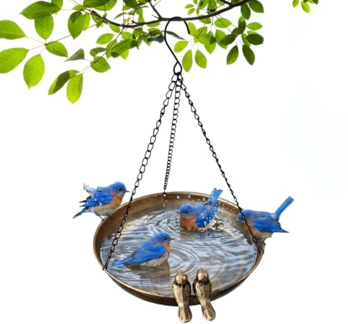 Mangeoire à Oiseaux avec Crochet, Bain d'oiseaux, Abreuvoir Suspendu pour Oiseaux,AbreuvoirSuspendu, Abreuvoirsuspendupour Oiseaux Sauvages, Convient aux Jardins, terrasses, Cours et Autres lieux