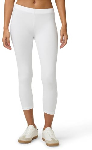 No nonsense womens Cotton Blackout Capri Legging, White, 2X US