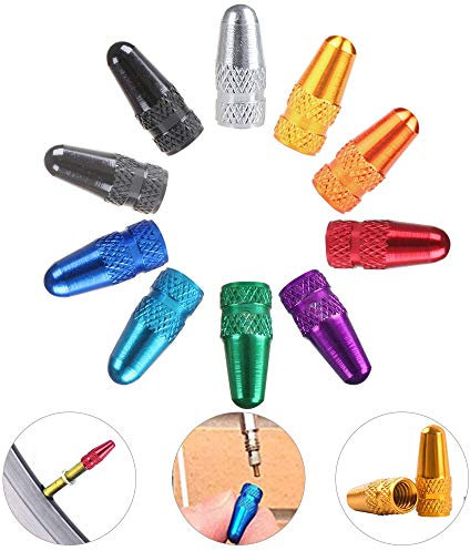 EMAGEREN 20 Stücke Fahrrad Presta Ventilkappen mehrfarbige Französisch Ventilkappen Fahrradstaubkappen Aluminiumlegierung Bike Rad Reifen Ventil Abdeckungen für Mountainbike MTB Motorrad(10 Farbe)
