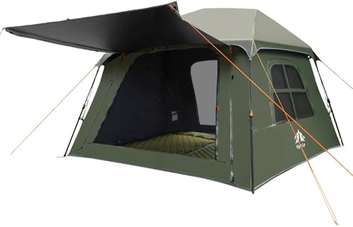 Night Cat Blackout Cabin Tent: 4 Person Pop Up Camping Tent with Vestibule & Rainfly Waterproof Instant Easy Setup Family Tent