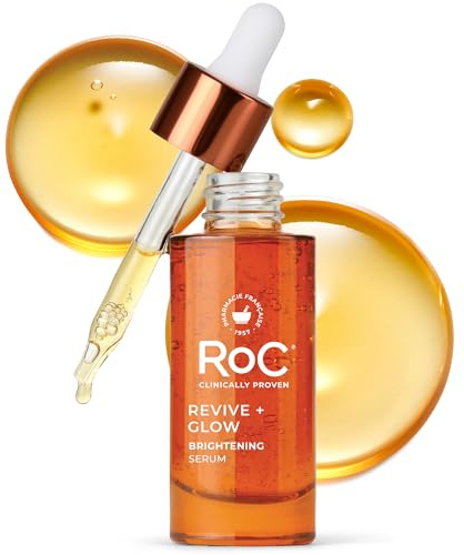 RoC Multi Correxion Revive + Glow 10% Active Vitamin C Serum for Face, Daily Anti-Aging Wrinkle and Skin Tone Skin Care Treatment, Brightening Serum , 1 Fluid Ounce (Packaging May Vary)