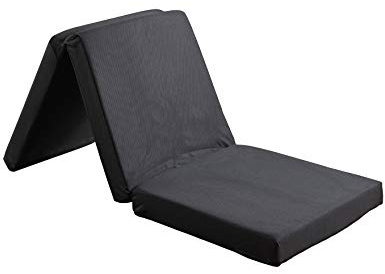Visco Therapy Folding Futon Mattress Single 190x63x8 cm – Jet Black Z Bed Guest Mattress with Washable Polyester Cover – Portable Foam Futon for Kids’ Sleepovers, Camping & Guest Rooms