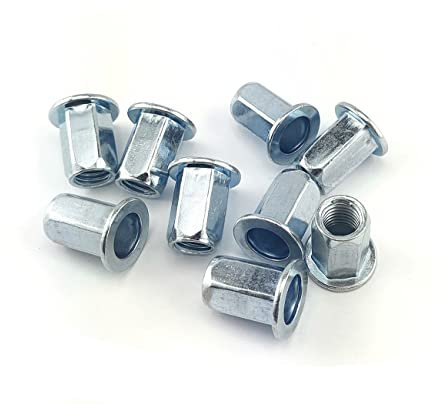 20x Blindnietmutter M10 Sechseckig Flachrundkopf Nietmutter Einnietmutter Stahl Verzinkt