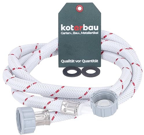 KOTARBAU® Waschmaschinen Zulaufschlauch 1,5M x ⌀ 13 mm Panzerschlauch Spülmaschine Schlauch 3/4 Zoll Bogen/Gerade Geschirrspüler Ersatzteile Zulaufschlauch mit Dichtung Wasserzulaufschlauch