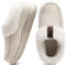 COFACE Women's Arch Support Memory Foam House Slippers Ladies Warm Fuzzy Faux Fur Collar Winter Moccasin Shoes with Orthopedic Plantar Fasciitis Indoor Outdoor Hard Rubber Sole Beige Size 5