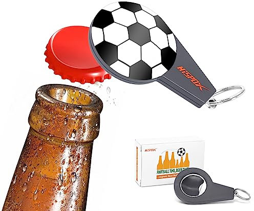 2-pcs Bier Flaschenöffner mit Schlüsselanhänger, Fußball Stil Edelstahl Flach Flaschenöffner, Stick zum Kühlschrank