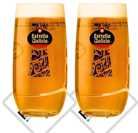 Roxley Estrella Galicia - Vaso de cerveza (2 unidades, 56 cl)