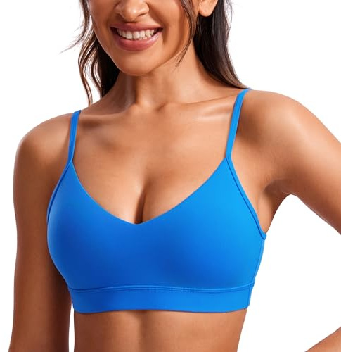 CRZ YOGA Butterluxe Sport-BH:ar med V-ringning Sparkle Blue XL