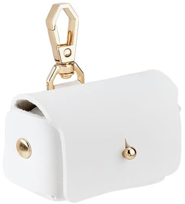 SUPERFINDINGS White Dog Ring Bearer Pillow Box - Leather Wedding Ring Holder for Pet Collar - Proposal Engagement Gift