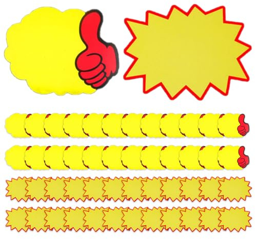 AORVYUI 100 Etiquettes vierges pour la vente au détail Etiquettes de prix alimentaires Etiquettes de prix fluorescentes en papier pour la vente au détail de cadeaux (5 * 7cm)