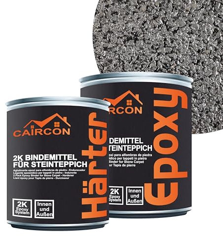 Steinteppich Außen Set UV-fest 25kg Marmorkies + 2K Bindemittel - Schwarz 1-4mm