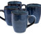 Darthome Blue Reactive Glaze 350ml Mugs Set of 4 Stoneware Navy Speckled Tea Coffee Cups