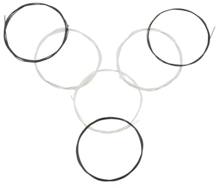 GIJMZY Corde per Chitarra da Concerto Corde for Chitarra Nucleo in Nylon Nero Avvolgimento in Rame Placcato Argento 1a-6a (.028-.043) Set di 6 Corde for Chitarra Classica