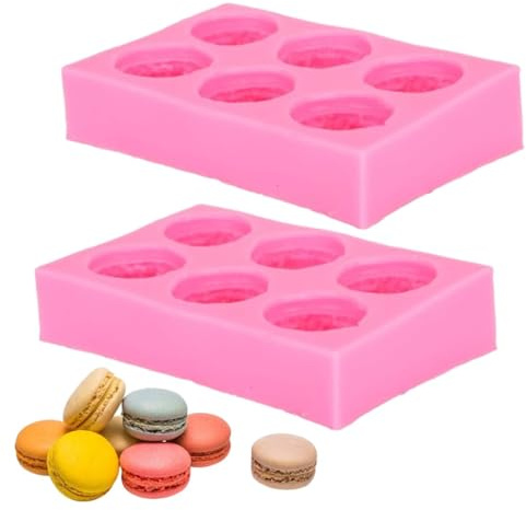 2 moldes de silicona 3D para macarrones, hamburguesas y macarrones, molde de silicona para hornear pan en 3D, decoración de magdalenas, utensilios para hornear ﻿