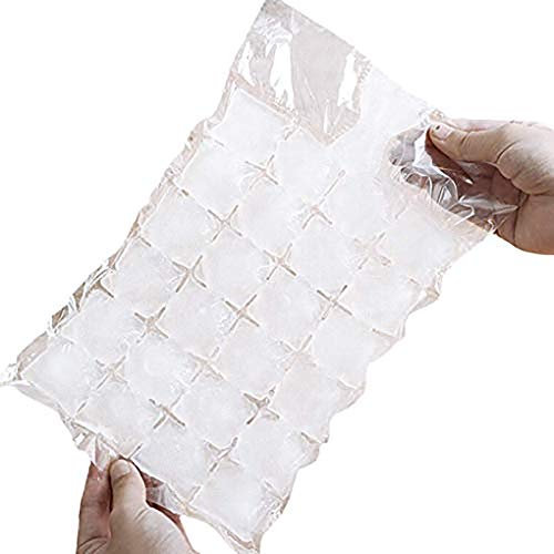 10PCS sac a glacons plateau jetable ice bag de qualité alimentaire sans danger et sans goût Sac à glaçons avec mini Entonnoir en silicone,10 paquets peuvent être transformés en 240 glaçons