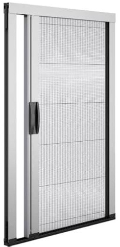 Zanzariera Laterale Plisse Porta Finestra Scorrevole in Kit Fai da Te Avvolgibile Riducibile Max 25cm Alluminio Verniciato Accessori Inclusi Bianco o Marrone Varie Misure Mini Plisse