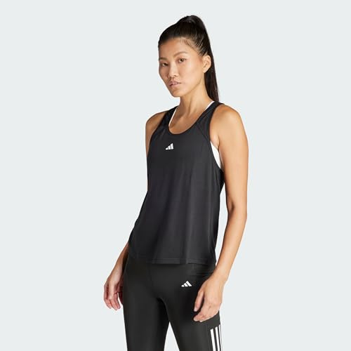 adidas Mujer Train Essentials Minimal Branding Racerback Tank Top Shirt, Black, S
