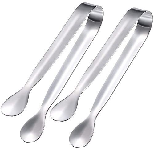 2pcs Pinze per zucchero,Pinze per Ghiaccio,Acciaio Inox Pinze per Ghiaccio Piccole Pinze,Mini Pinze per Servire,per Ghiaccio,Antipasti,Ollette di zucchero,Cucina,Bar,Buffet,Caffè,11cm