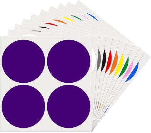 YIKIADA 10 Farben Runde 100 mm Punktaufkleber Bunt Klebepunkte Selbstklebend Farbig Aufkleber Markierungspunkte Etiketten für Lager Büro 40 Stück