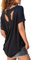 Fisoew Sportshirt Damen Fitness Kurzarm Yoga T-Shirt Leicht Gym Sport Oberteile Locker(Schwarz, L)