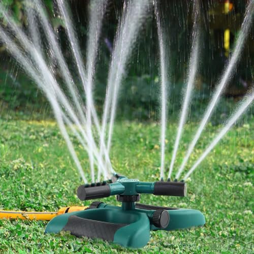 Darryy Garten Sprinkler, Wassersprinkler Garten, Wasserspielzeug Outdoor, Automatische 360 Grad Rotierende Rasen Wasser Sprinkler, 3-Arm Sprenger Rotierende Sprinkler Sprenger