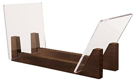 Schallplattenaufbewahrung Aufbewahrungshalter for Schallplatten – stapelt bis zu 50 Alben, 7 oder 12 Zoll LPs – Organizer aus massivem Holz mit transparenten Acrylenden, moderner tragbarer Schallplatt