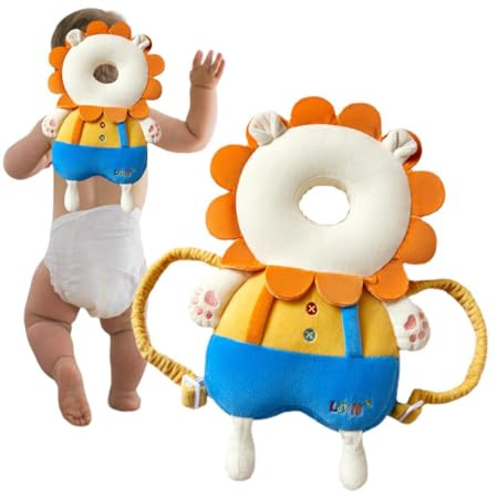 Baby Head Protector Baby Head Protector Backpack Fall Protector Pad Baby Cushion Backpack Adjustable Back Cushion Cartoon Pillow Backpack Head Protection for Baby Learning Walking (A)