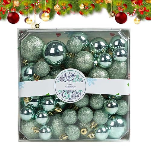 Set di 44 palline di Natale, da appendere, infrangibili, per la casa (verde)