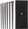 NXPUXP 6 Brushes Eyeshadow Brushes,Eye Makeup Brush Set,For Lining,Brows,Blending,Contouring(Pure Black)