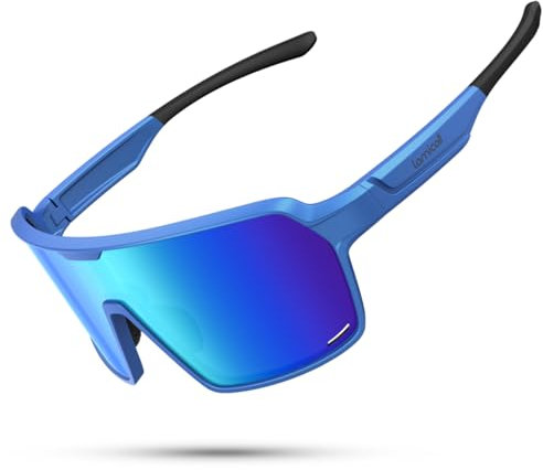Lamicall XL Fahrradbrille Herren, Schnelle Brille Damen - [29g TR-90 Ultraleicht] Polarisiert Sportbrille Fahrrad mit Verstellbaren Nasenpad & Bügel, UV400 Laufbrille Sonnenbrille für Fahrrad/Laufen