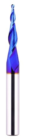 Jiiolioa CNC Router Bits 1/4 Shank 1/16 Tip Diameter 2D&3D Carving 5.4 Deg Tapered Angle Ball Nose Solid Carbide Spiral End Mill for Wood Carving Engraving
