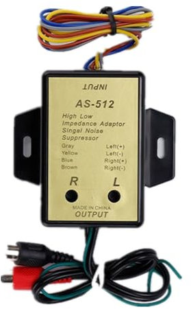 ZYKEJJDDAK Convertitore di livelli di altoparlanti a 2 canali per sistemi stereo Adattatore ad alta bassa impedenza Altoparlanti Livelli Convertitore di uscita