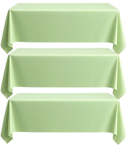 3 Sage Green Table Cloths, 137 * 183CM, Disposable Tablecloths for Parties, Picnics, Classroom Activities, Baby Showers, Green Table Cloths, Paper Table Cloths Disposable