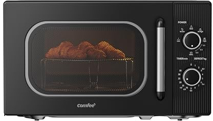 COMFEE' Horno microondas con grill, 20 litros, microondas 700 W, parrilla 1000 W, 5 niveles de potencia, temporizador 1-35 min, diseño compacto, negro - CMO-MG202NC(BK)
