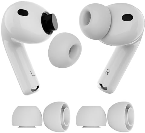 2 Paar Ersatz-Ohrstöpsel für AirPods Pro Gen 3 von MMOBIEL – Anti-Rutsch Silikon Ohrstöpsel Spitzen mit Tragbare Aufbewahrungsbox und Passt in Ladehülle – Einfache Installation (M - 2 Paar)