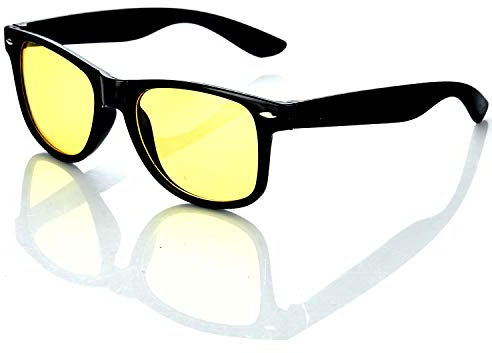 HAC24 Nachtfahrbrille im Retro-Look Nachtsichtbrille Nachtbrille Sonnenbrille Auto Motorrad Kontrast Brille