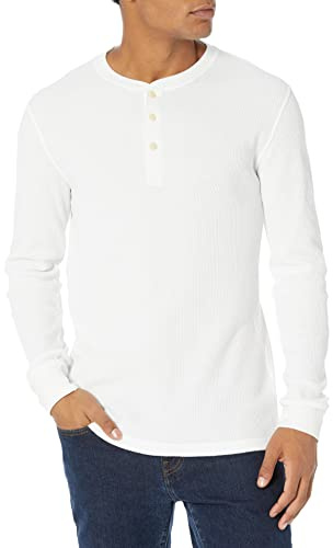 Amazon Essentials Hombre Camisa Henley de Panal de Abeja de Manga Larga con Ajuste Entallado