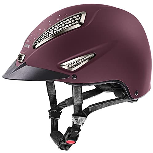 uvex perfexxion II Grace - robuster Reithelm für Damen und Herren - individuelle Größenanpassung - optimale Belüftung - Burgundy matt - 52-55 cm