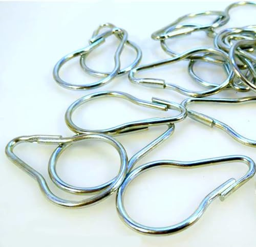 Set 10 Ganci per Tende da Sole Esterno con Anelli a Caduta Ganci Acciaio per Telo Bianco Trasparente occhiellato retinato Moschettoni Acciaio Galvanizzato Gancio Tenda Doccia (Moschettoni x Cavo)