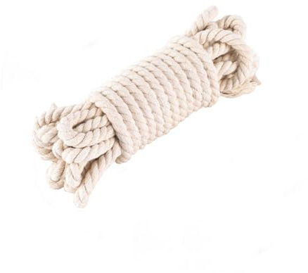 Filato di cotone naturale macramè, 8 mm x 20 m, spesso, utilizzato per tende, sdraio, maglieria fai da te, giardini e animali domestici, corda di cotone spessa, semplice e di grandi dimensioni