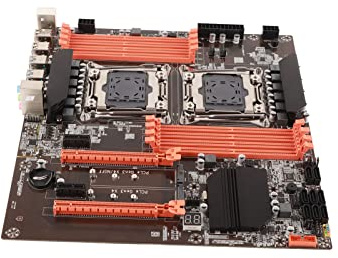 Placa Base de Escritorio X99 de Doble zócalo, Placa Base de CPU LGA 2011-3 para simulador de Juegos de computadora de Estudio E5CPU (DDR4 3000/2666/2400 / 2133MHz,PCI-E,SATA3.0,USB 3.0,USB 2.0,RJ45)