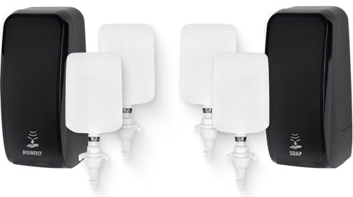 Blanc HYGIENIC KOMPLETT-Set HANDHYGIENE Sensor: Desinfektionsspender Sensor + 2 Kartuschen & Schaumseifenspender Sensor + 2 Kartuschen Farbe Schwarz