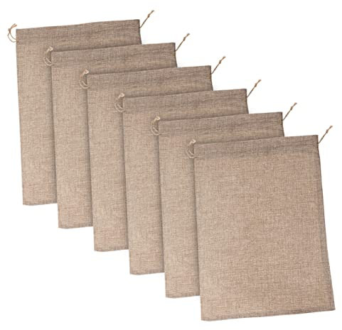 VILLFUL 6pezzi Di Iuta Per Conservare Frutta e Di Iuta Coulisse Resistenti Per Patate Cereali e Semi Biodegradabili e Riutilizzabili